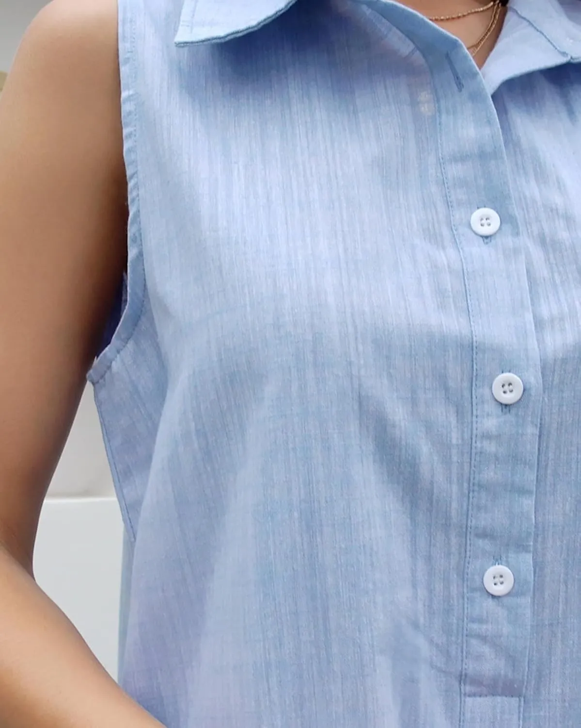 Womens Sleeveless Shirt Dress Ruffle Hem Cotton Tunic Tank Dress Button Up Swing Shift Mini Dresses
