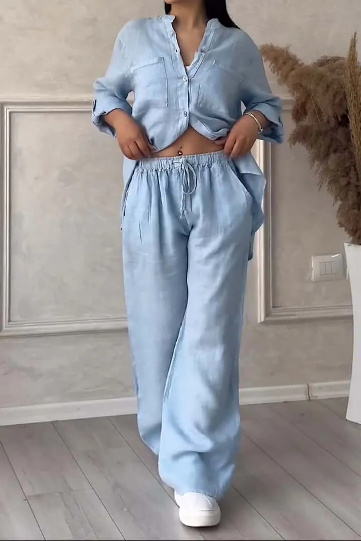 Women's Summer Linen Two-Piece Set