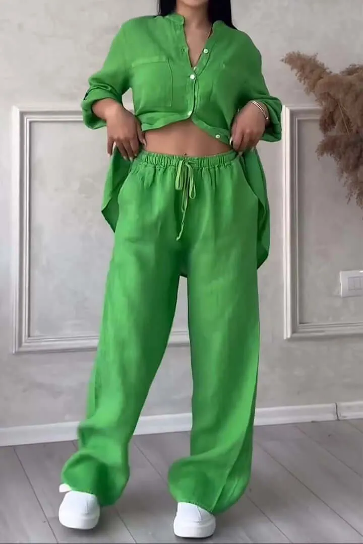Women's Summer Linen Two-Piece Set