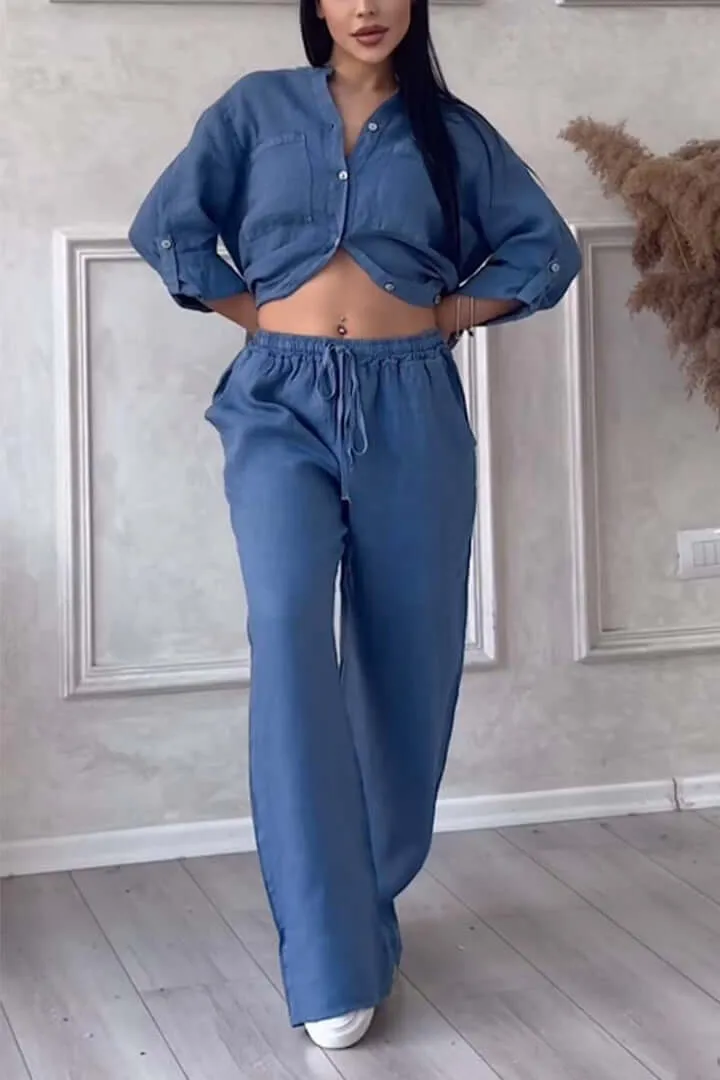 Women's Summer Linen Two-Piece Set