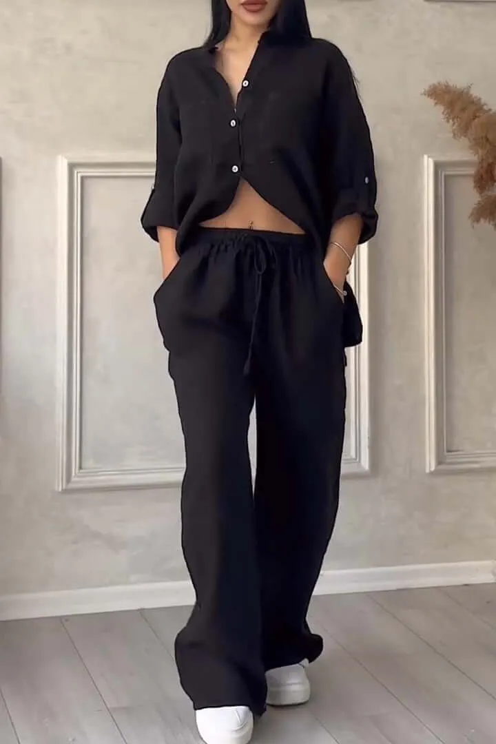 Women's Summer Linen Two-Piece Set
