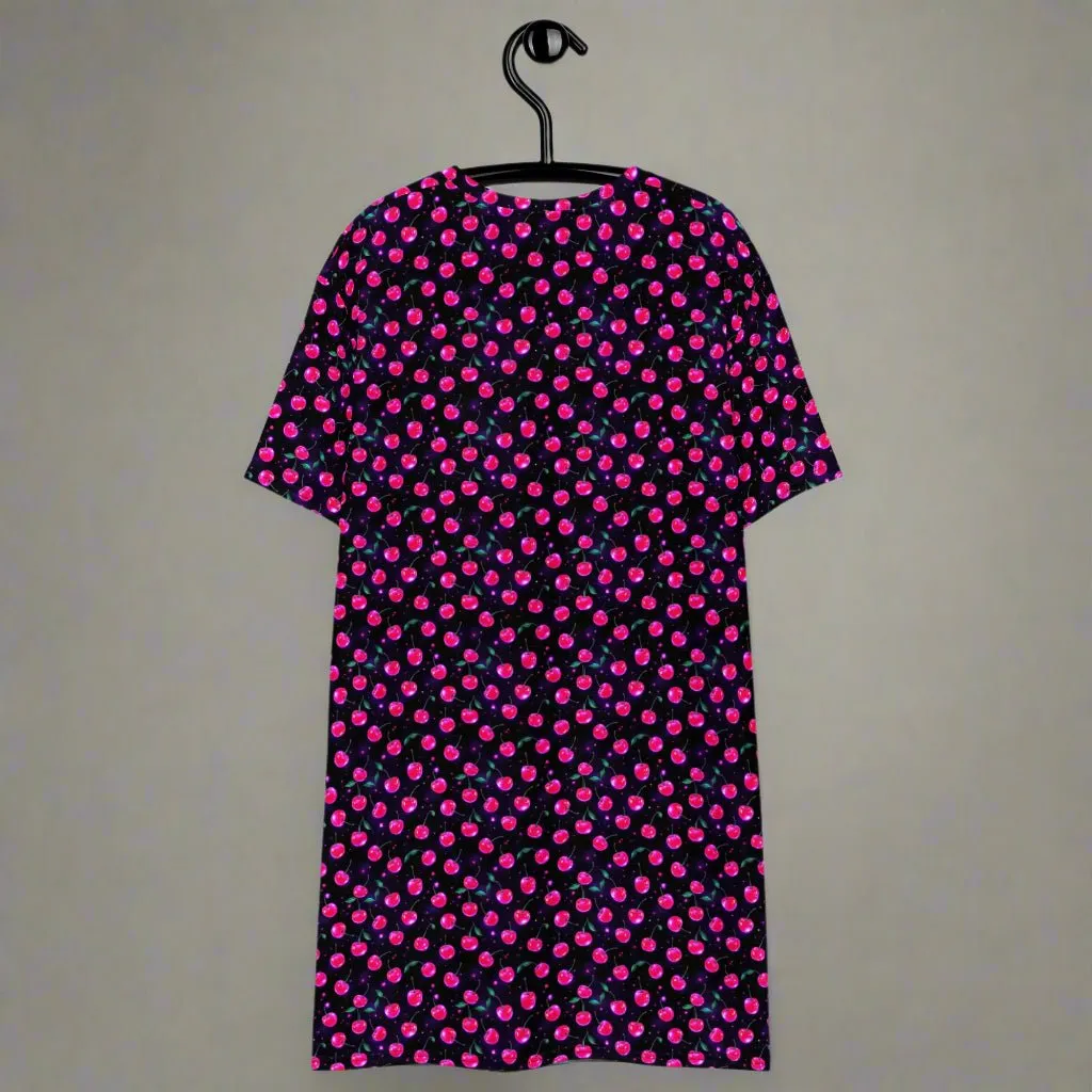 Y2K Cherry Print Oversized T-shirt Dress 2XS-6XL Comfy Ladies Apparel