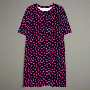 Y2K Cherry Print Oversized T-shirt Dress 2XS-6XL Comfy Ladies Apparel