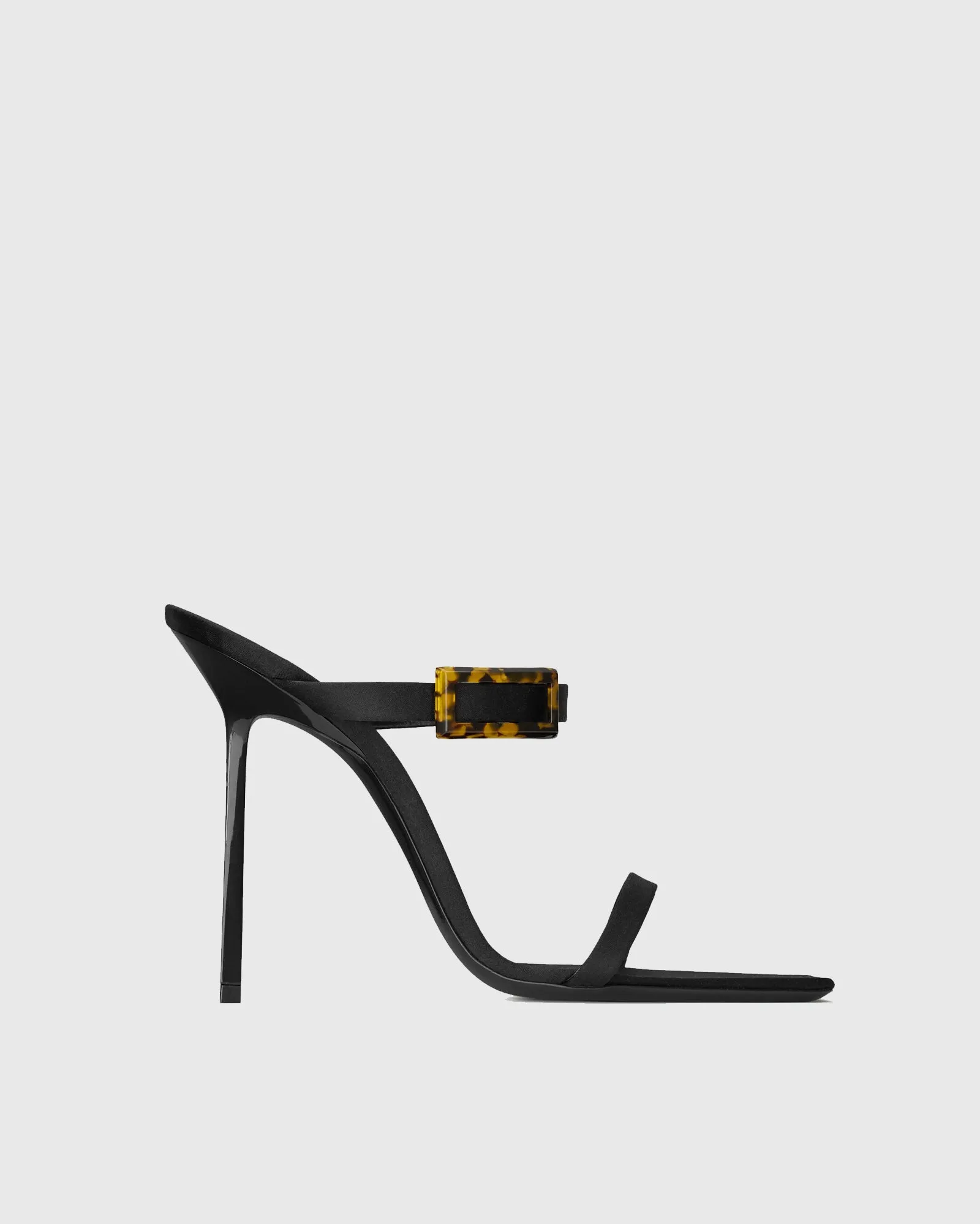 Yejide Buckle Satin Sandals In Black